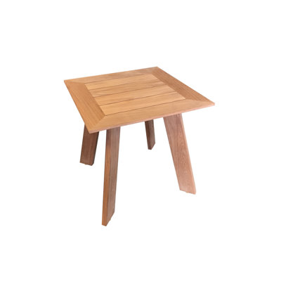 Square Teak Solid Wood Outdoor Side Table , 17.75 " W 17.75 " D