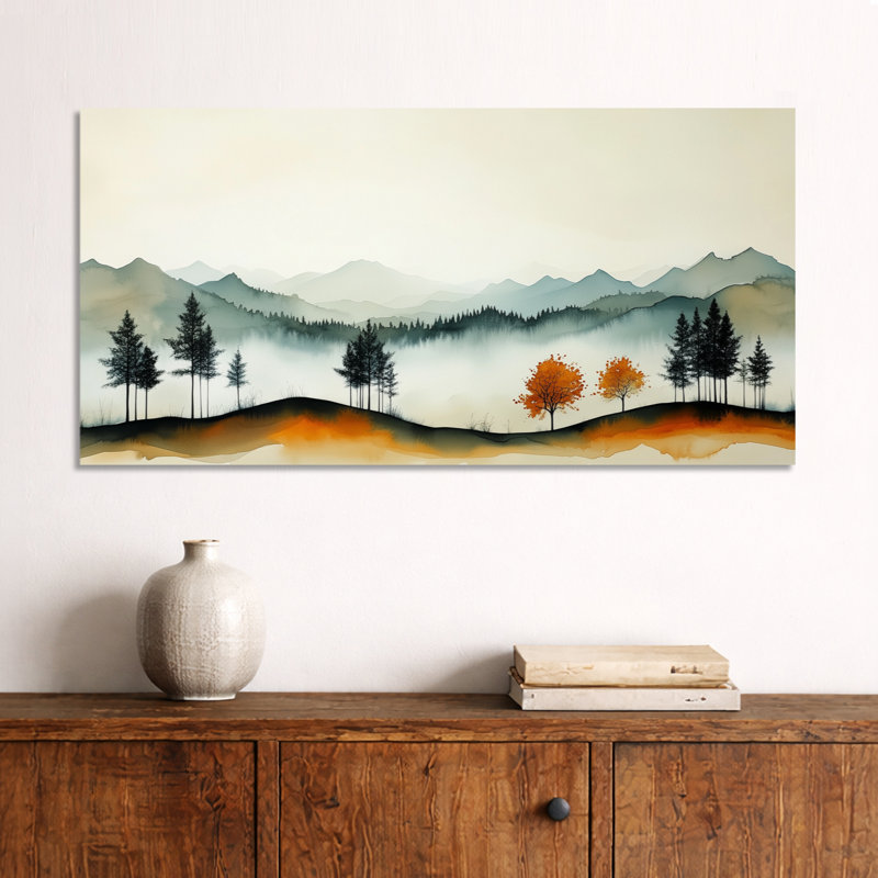 «Black Orange Wesley I», reproduction d'art sur toile encadrée Moody, H 12 po x l 20 po, Wrapped Canvas