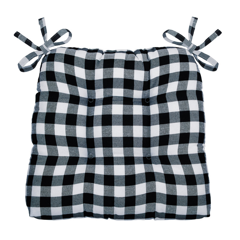 Outdoor 3'' Dining Chair Chair Pad, Black