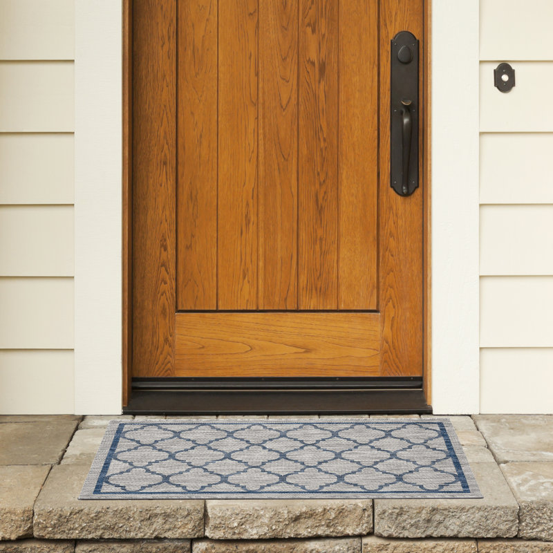 Tapis d'intérieur / extérieur à motif géométrique Alminus Performance, Rectangle 2 pi x 3 pi 7 po