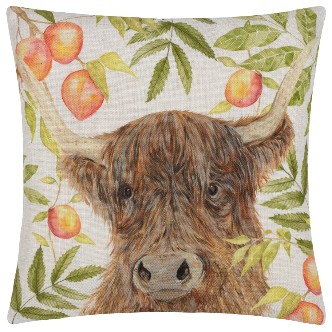 Grove Highland Cow Indoor / Outdoor Square Scatter Cushion with Filling
