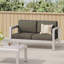Causeuse d'extérieur luxueuse avec structure en aluminium durable et siège profond pour une détente confortable sur le patio