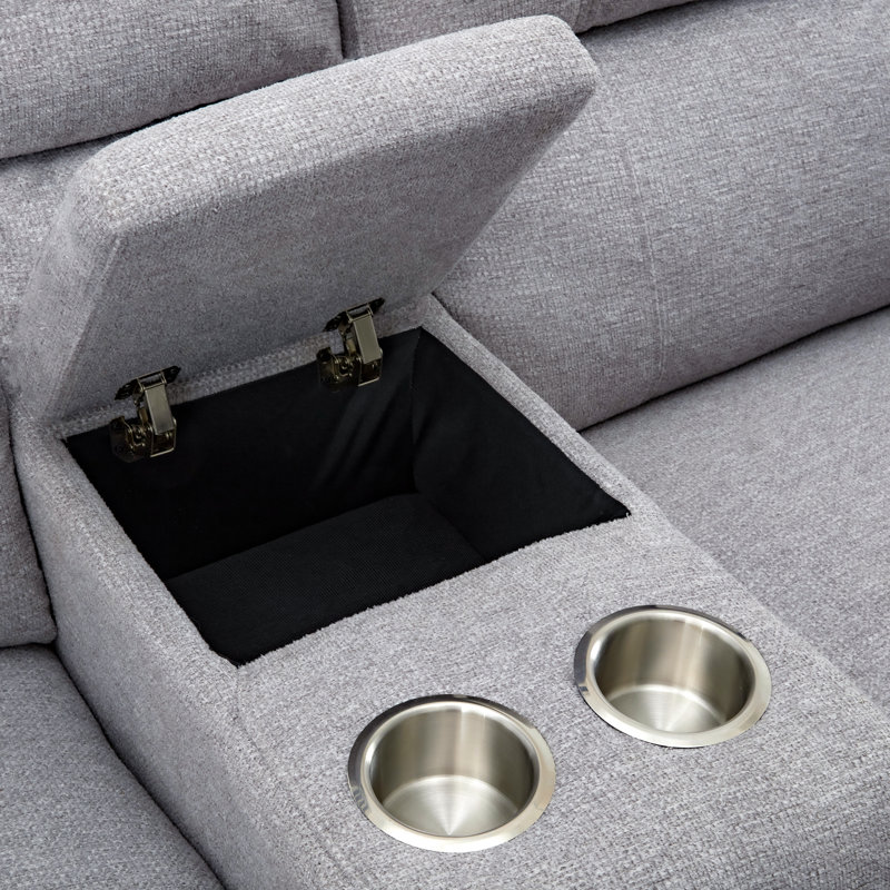 Calvan 4 Seater Reclining Corner Sofa , Light Grey