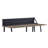 Rustic Oak And Black 2-Shelf Writing Desk With H-Shaped Base