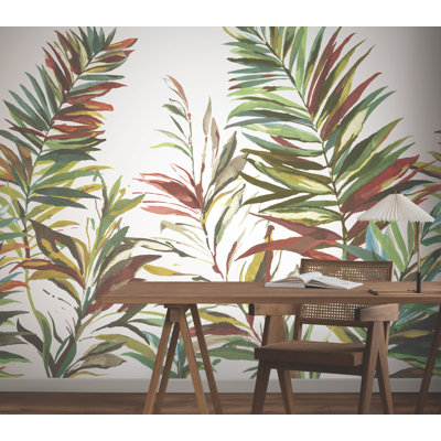 Swaying Palms Rouge and Mink Mural