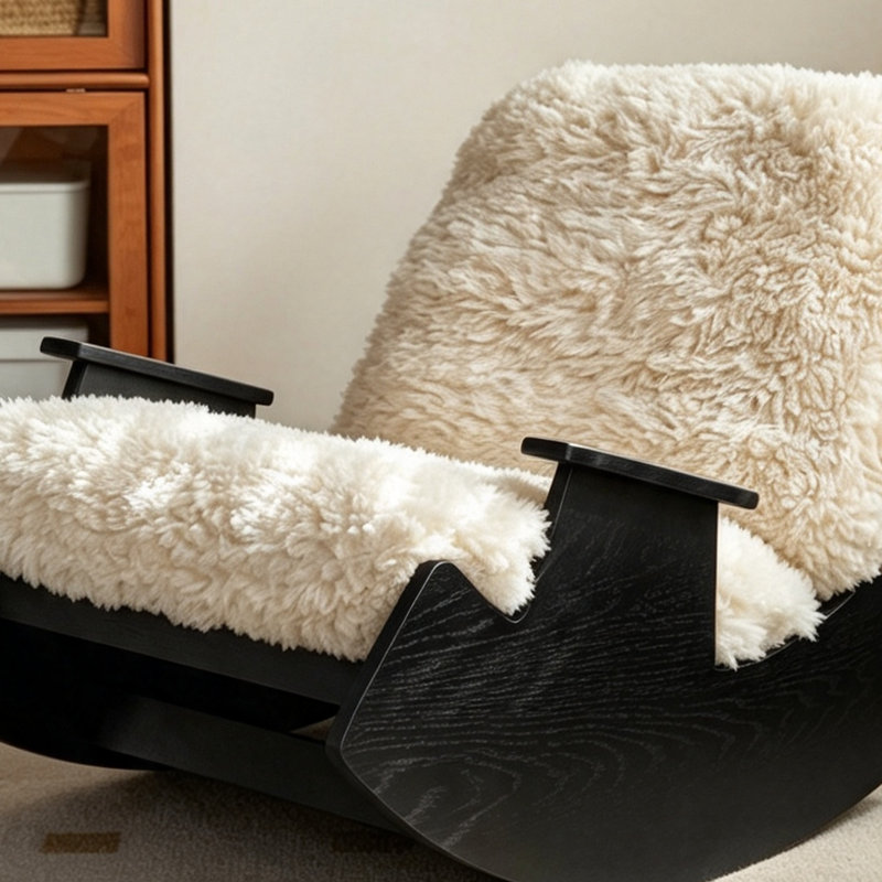 Chaise berçante moderne en sherpa moderne