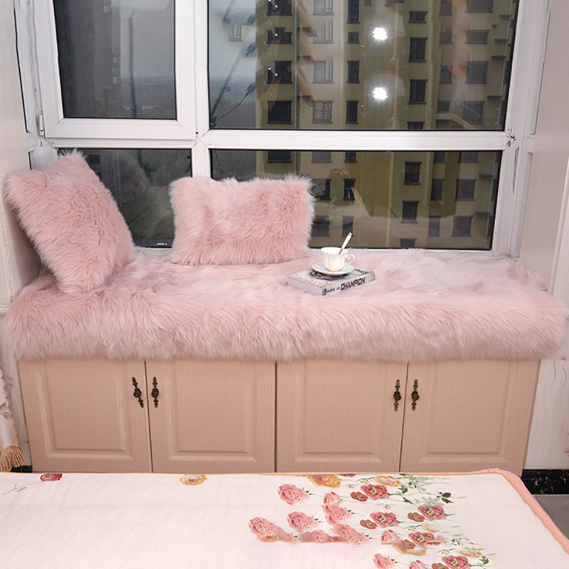Solid Colour Faux Sheepskin Shag Area Rug, Rectangle 60 x 120cm