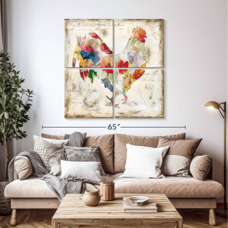 Brampt Flowered Rooster, 45" H x 45" W