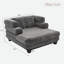 Chaise longue moderne en chenille avec assise profonde et accoudoirs superposés-1974940290