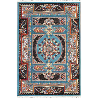 Tapis bleu/rouge/noir hereke Borkowski