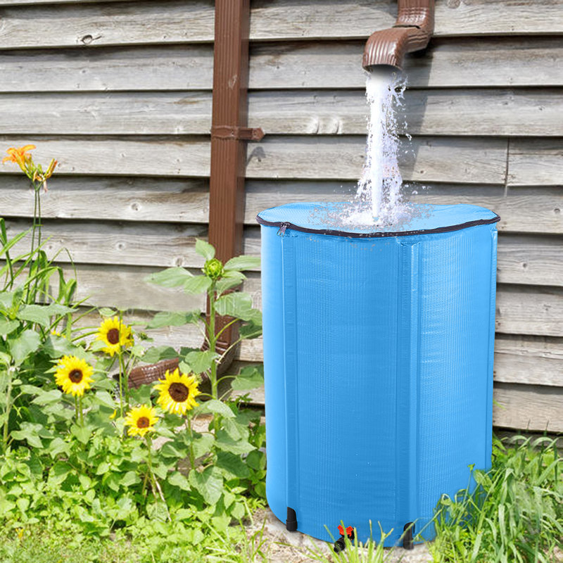 Collecteur d'eau pliable 100 gallons bleu