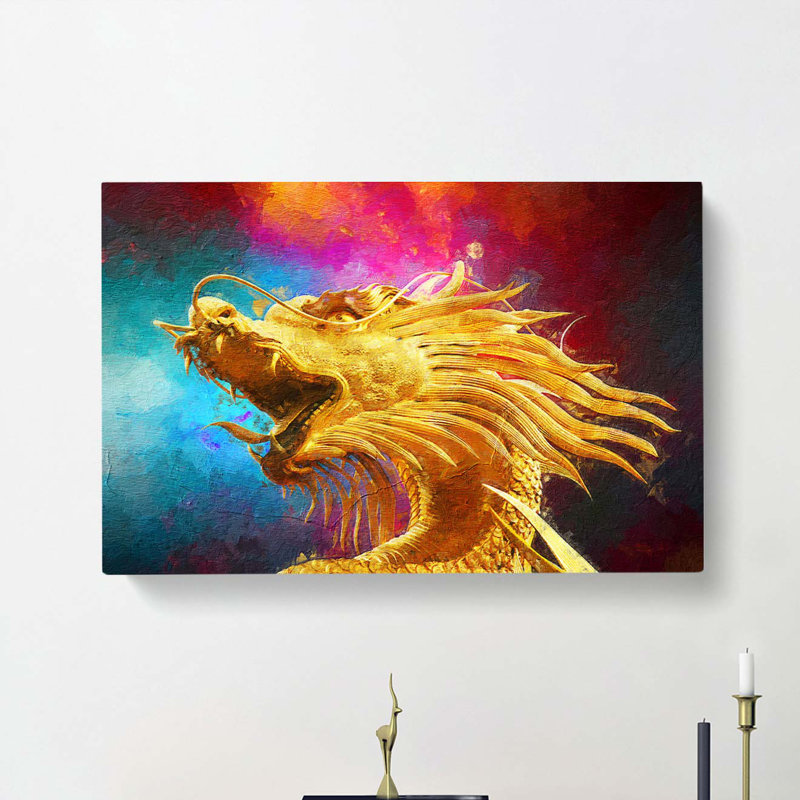 Oriental Dragon - Wrapped Canvas, 40cm H x 60cm W x 3cm D