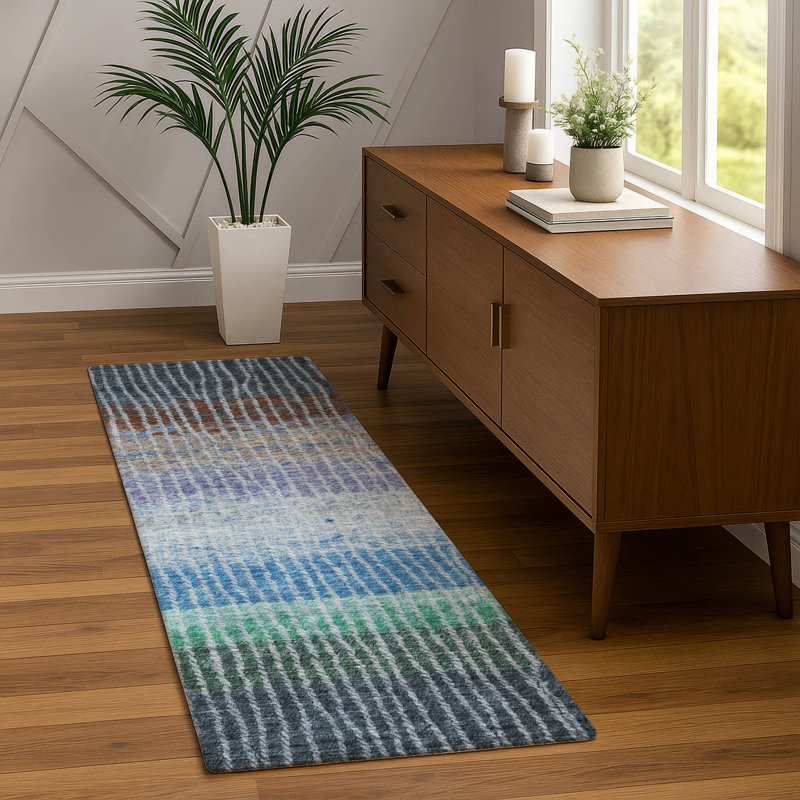Tapis intérieur / extérieur lavable à la machine Matteson ACN2314, Tapis de couloir 2 pi 3 po x 7 pi 6 po