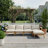 Annan Outdoor 5-Piece Acacia Wood L-Shaped Sectional Sofa with Cushions