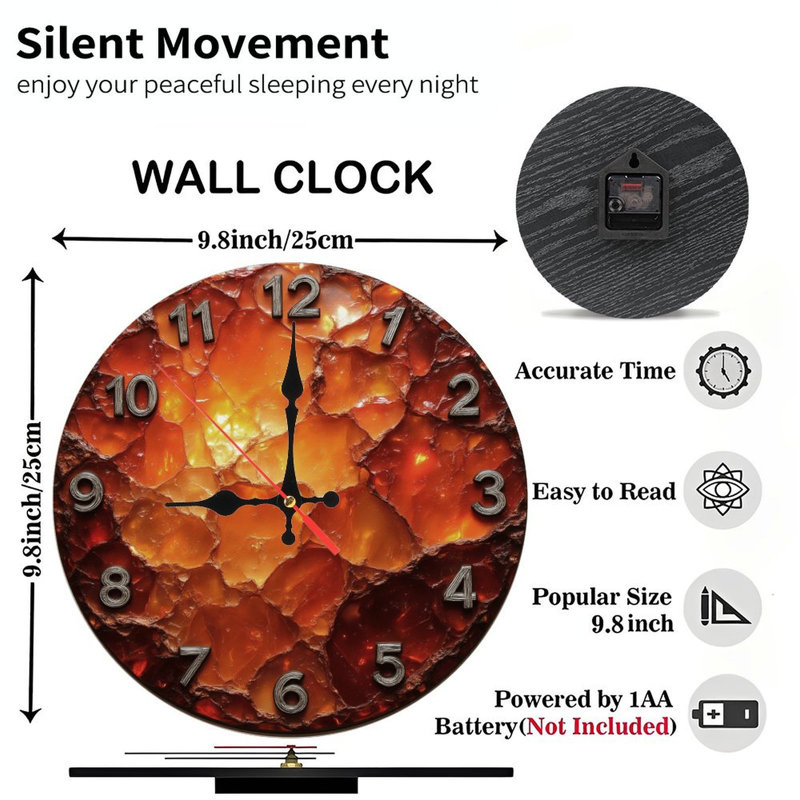 Horloge fondu ambre