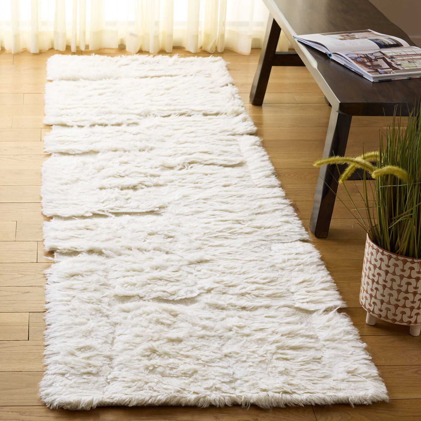 Casablanca Hand-Woven Wool Rug, Runner 2'3" x 8'