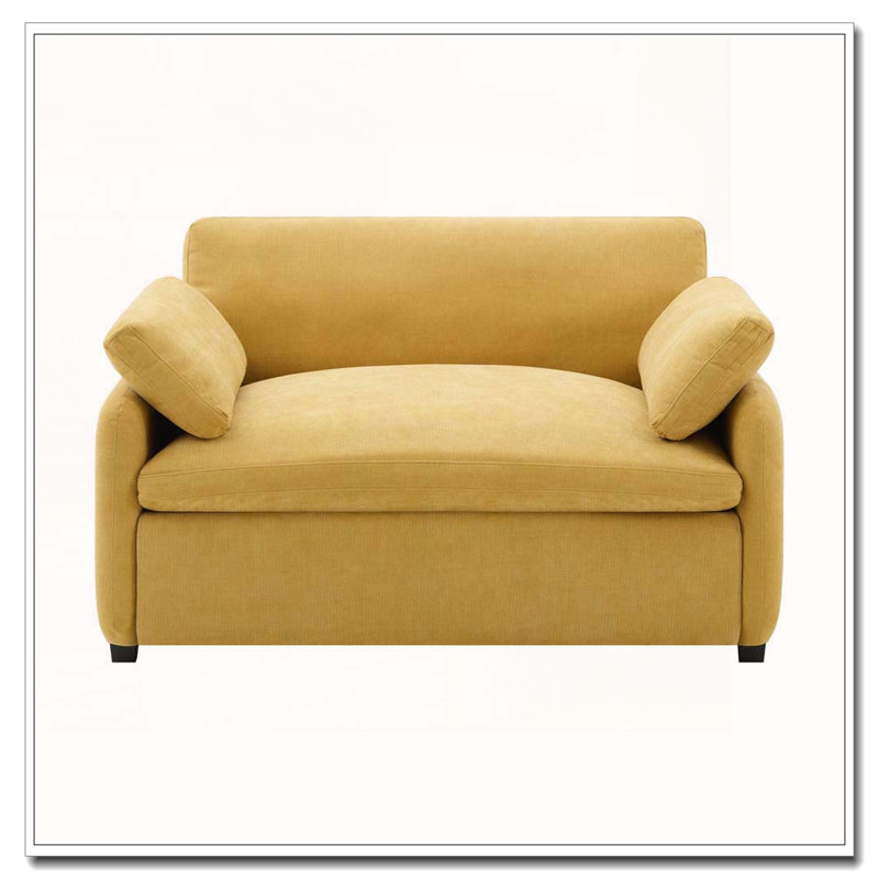 Fauteuil simple surdimensionné en chenille 50 * 43 ", chaise d'appoint large et profonde, Jaune