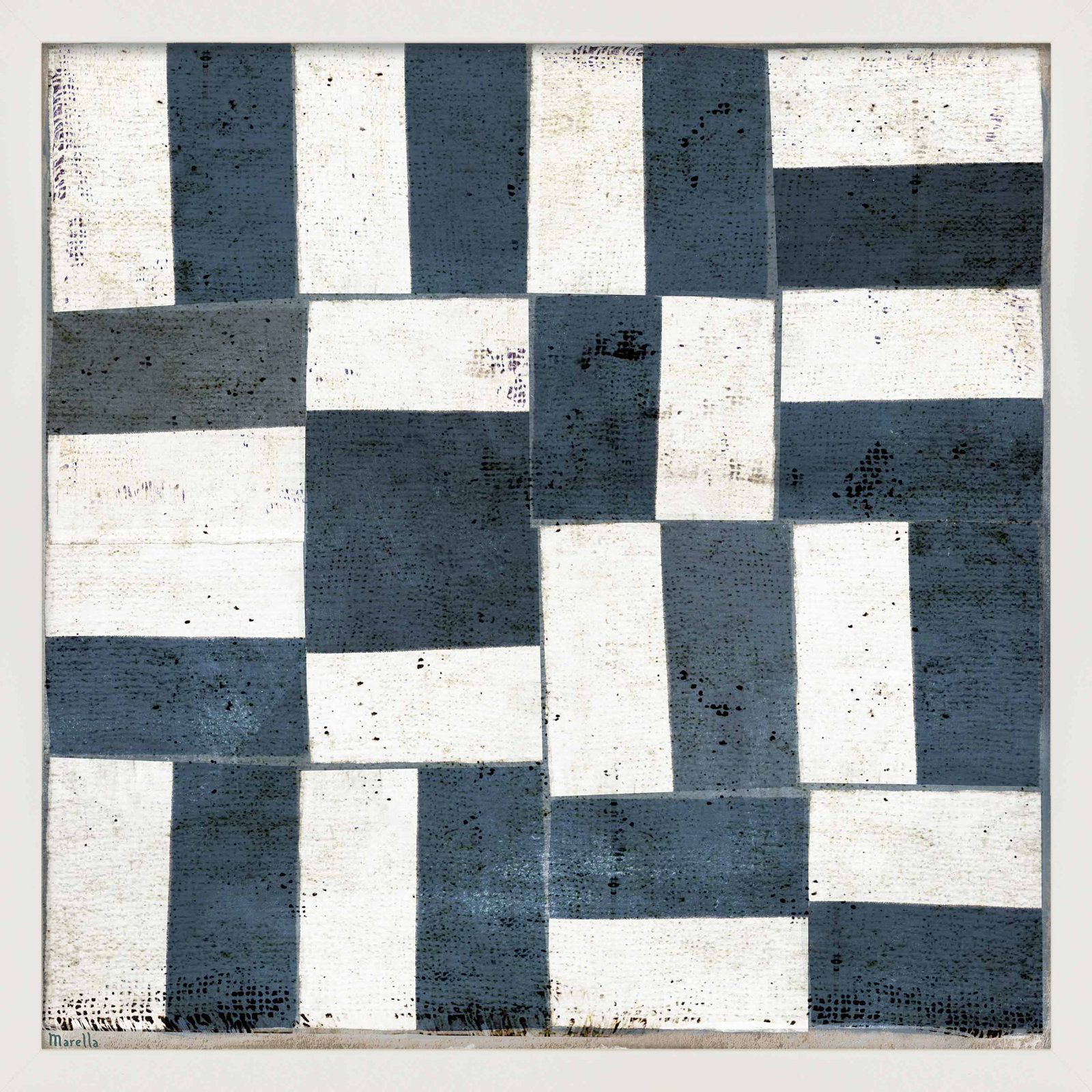 Patchwork 5 by Marco Marella for Studio M - Framed Wall Art, 16" H x 16" W, Paper, White