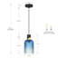 Suspension moderne en verre texturé bleu ombré de 28 cm (11 po), à une lumière, hauteur réglable et intensité variable, idéale pour îlot de cuisine et salle à manger.
