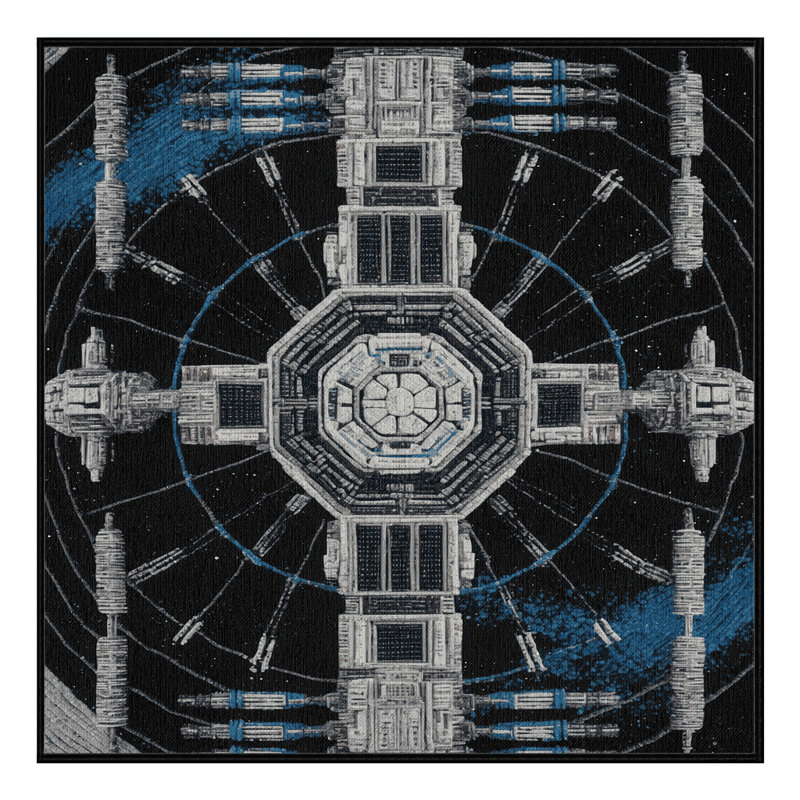 Tapis noir lavable à la machine, Carré 8 pi
