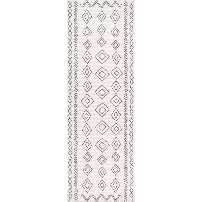 Tapis intérieur / extérieur Ezri Diamond, Tapis de couloir 2 pi x 6 pi