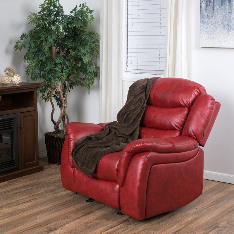 Design classique, PU rouge sang de bœuf, fauteuil inclinable oscillant