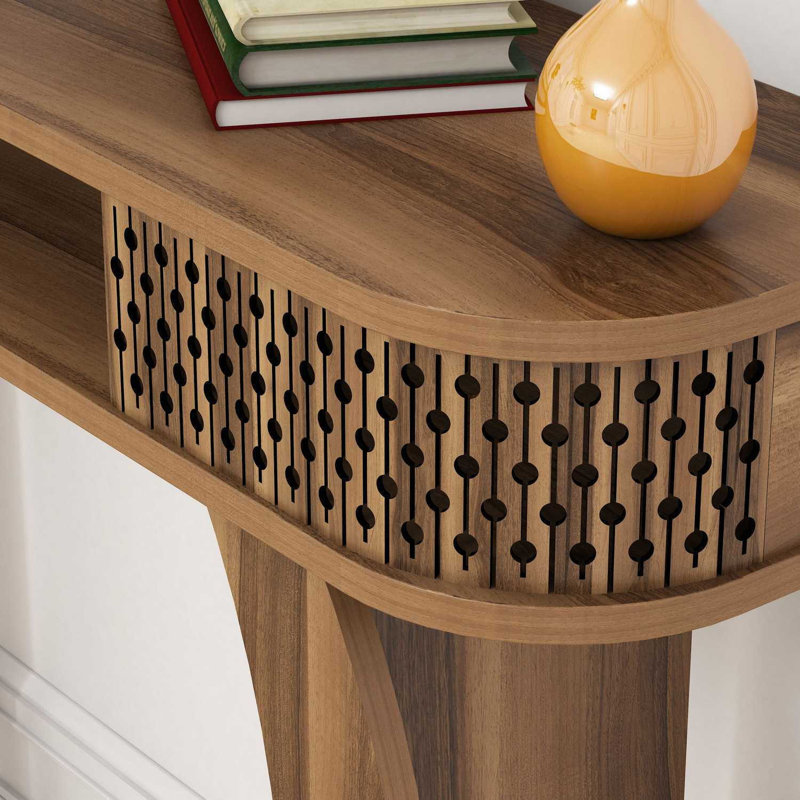 Abeel Dressing Table with Mirror, Dark Brown