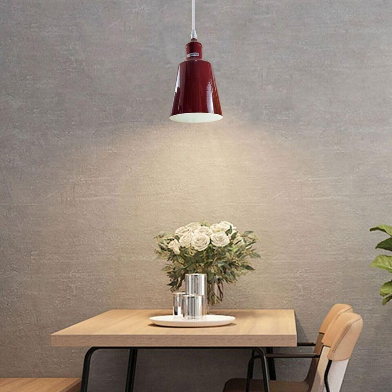 13cm H Metal Lamp Shade, Burgandy