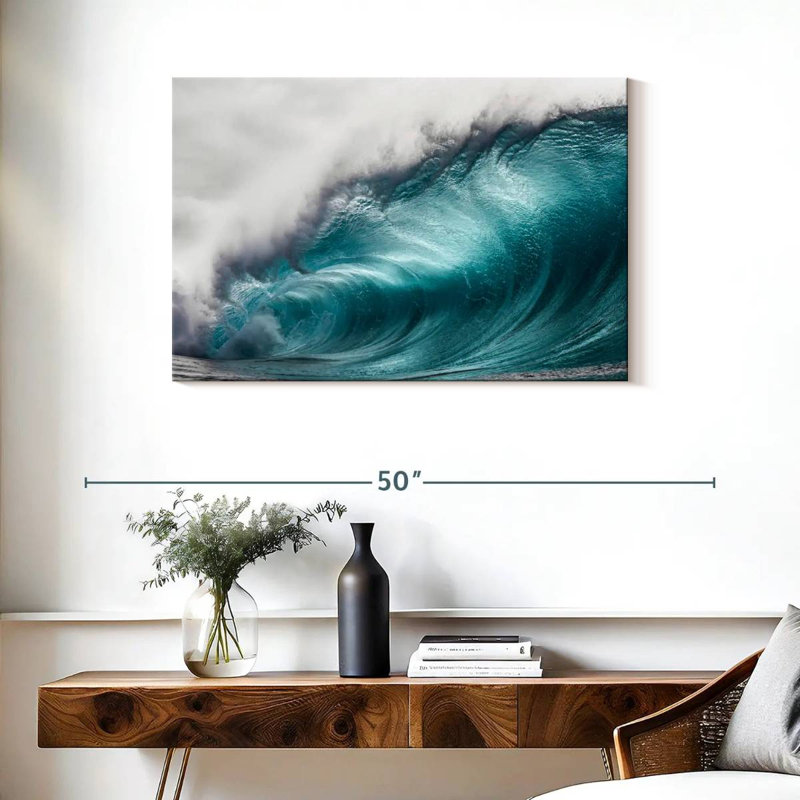 Gillard Big Blue Ocean Wave, H 24 po x l 36 po