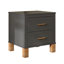 Table de chevet 2 tiroirs Traditional avec pieds en bois massif (ensemble de 2)-274014685-274014675