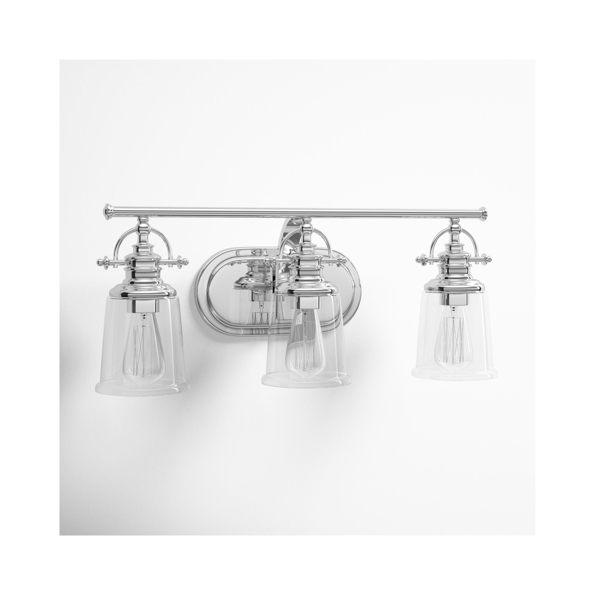 3 Light Transparent Dimmable Vanity Light