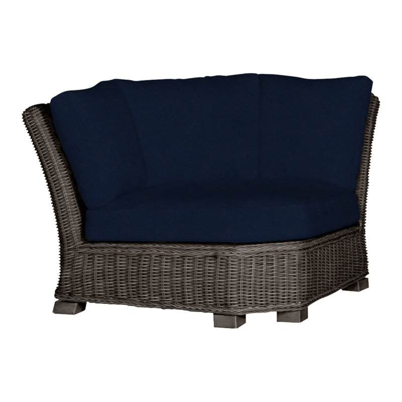 Canapé modulaire rustique tissé - Noyer noir, Pas de soudure, Noir noyer, Velours indigo