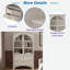 Armoire de rangement vitrée avec 2 tiroirs et tablettes réglables-244823260