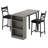 3-Piece Counter Height Bar Table Set for Kitchen Pub, 2 Upholstered Chairs & 3-Tier Shelves-1445077321