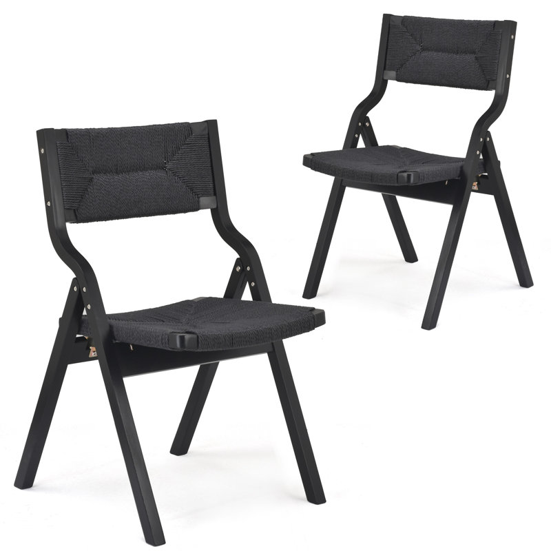 Chaises pliantes en bois, Noir, Noir