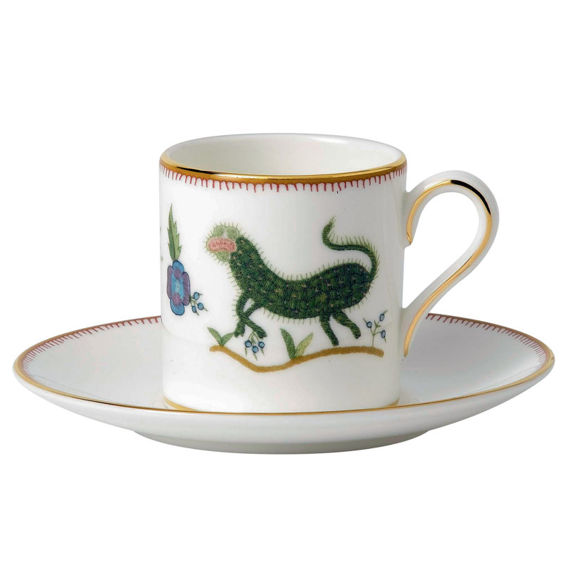 Kit Kemp Mythical Creatures Wedgwood Bone China Espresso Cup and Saucer