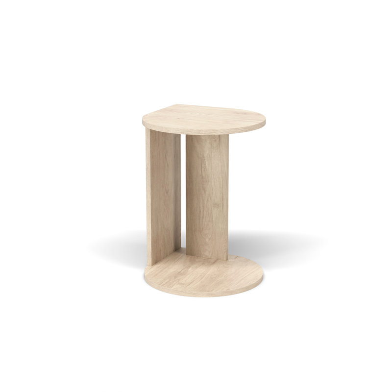 Alberdina Abstract End Table, Oak Wood