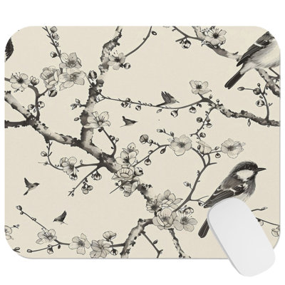Animals Birds and Flowers IX Rustic Gaming Cute Office Laptop Desk Pad Gift Mat Square Rectangle Non-Slip Mousepad