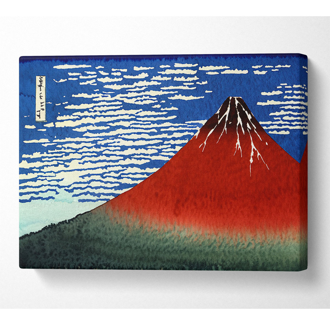 Hokusai Roter Südwind auf den Fidschi-Inseln an einem klaren Morgen - Kunstdrucke auf Leinwand