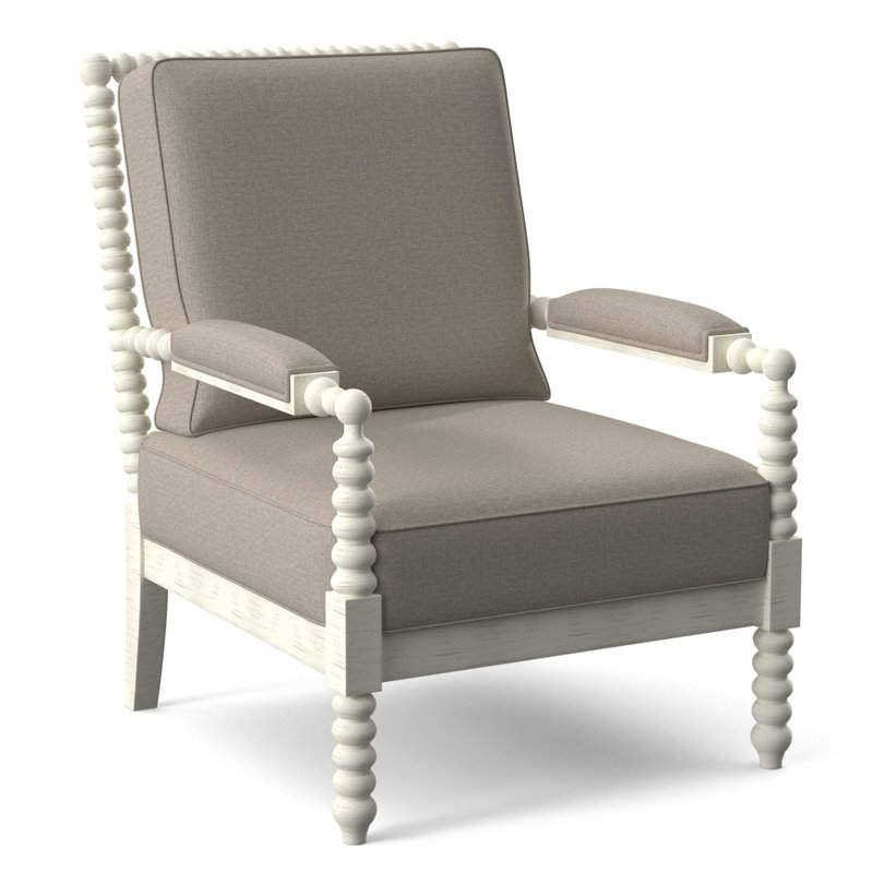 Fauteuil Jamilla Sabrina, Tissu beige performant; 0851-73, Blanc givré antique