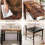 Table de salle à manger pour 4 personnes, table de cuisine en bois avec chaises rembourrées pour la cuisine et les espaces, rustique