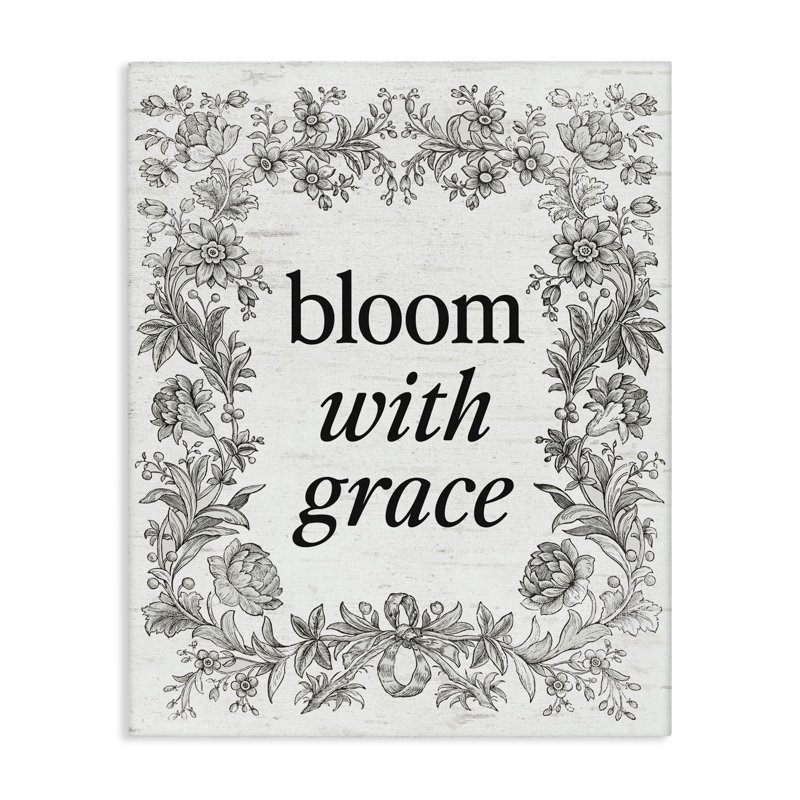 Toile rétro Bloom, Grace, avec lettrage et doublure, H 20 po x l 16 po