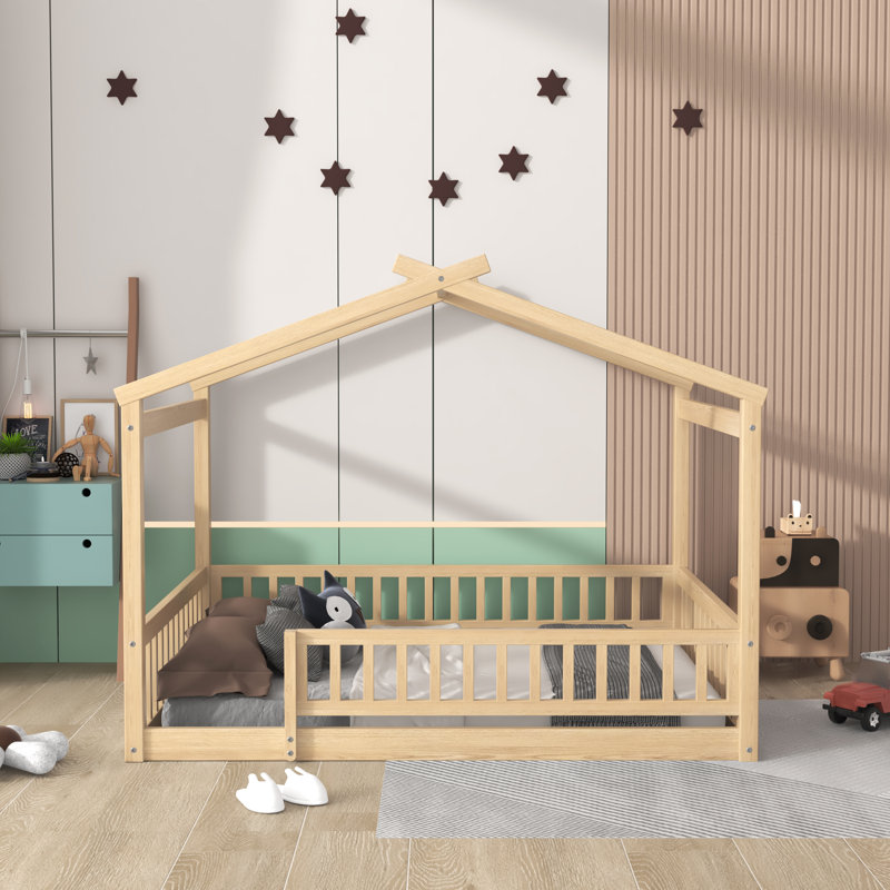 Lit pour enfant Azusa, Double, Naturel