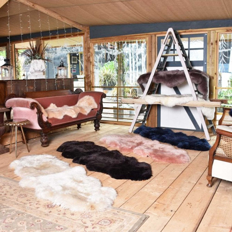 Double Australian Sheepskin Rug Linen