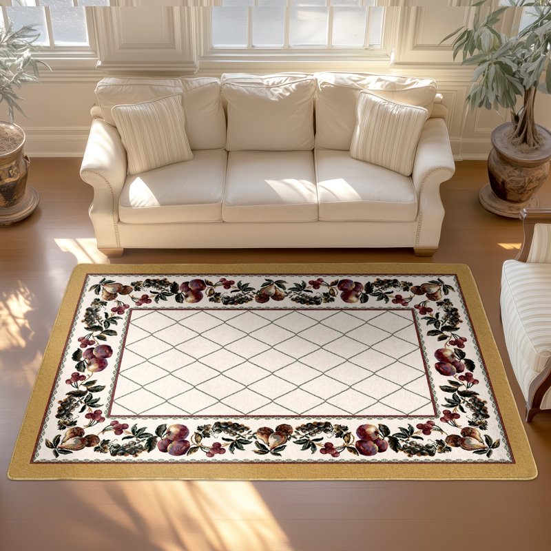 Alminus Fruit Medley Lattice Area Rug , Rectangle 5'4" x 7'8"