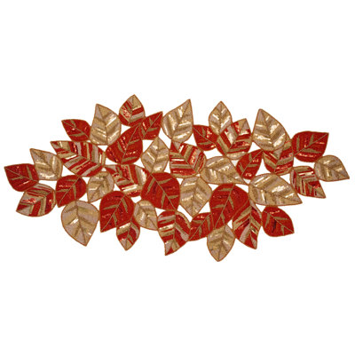 Red Tan Leaves Runner