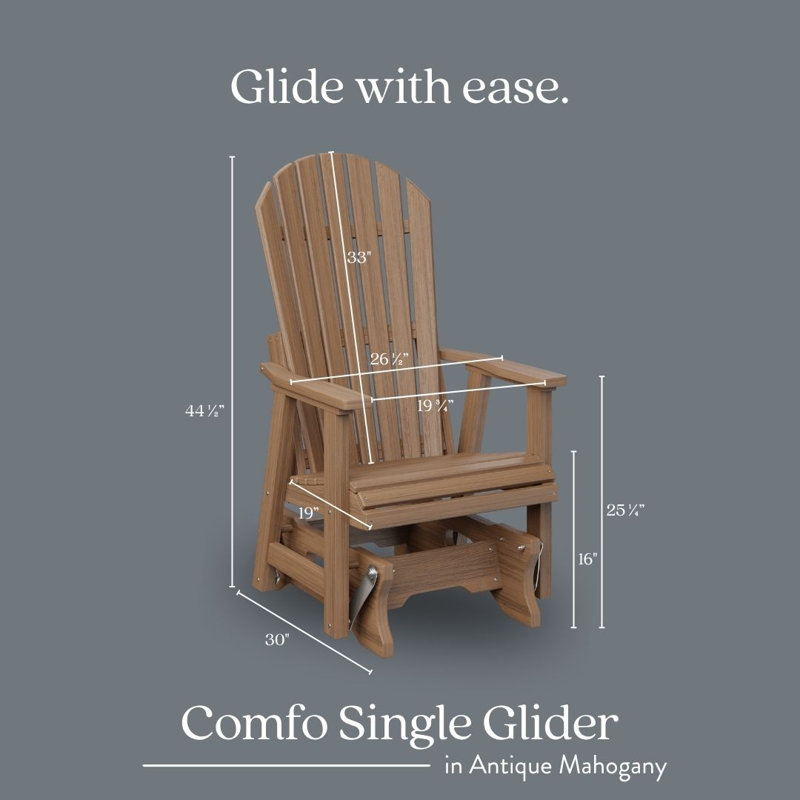 Comfo Back Premium Outdoor Single Glider, Sage