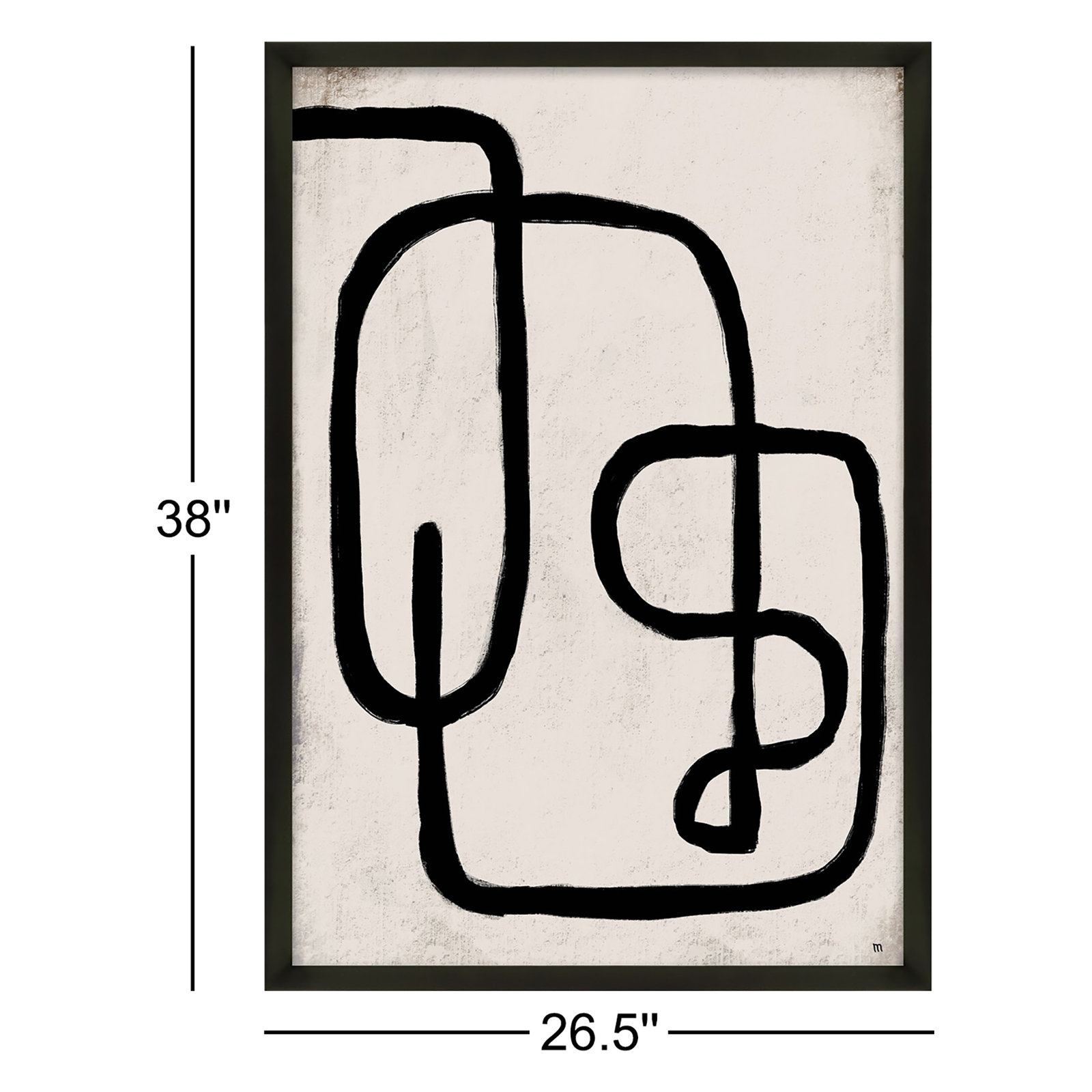 Linework 2 by StudioM, Black Framed Paper, 38" H x 26.5" W x 1.25" D