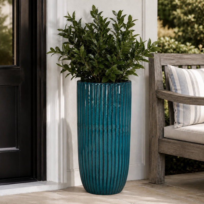 14 in. Tall Boho Vase - Azul