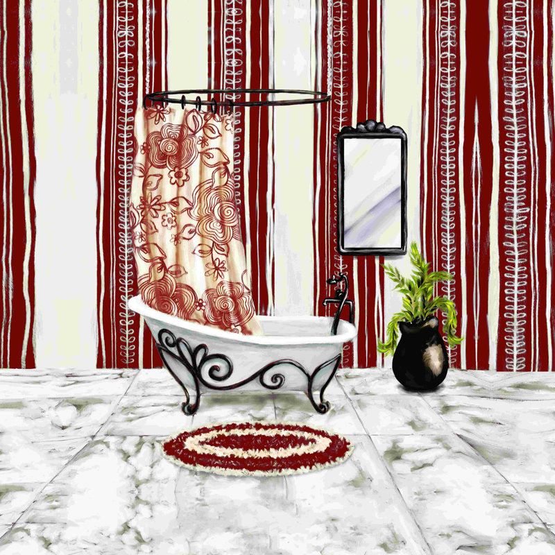 Baignoire de luxe rouge et blanche 2, H 12 po x l 12 po